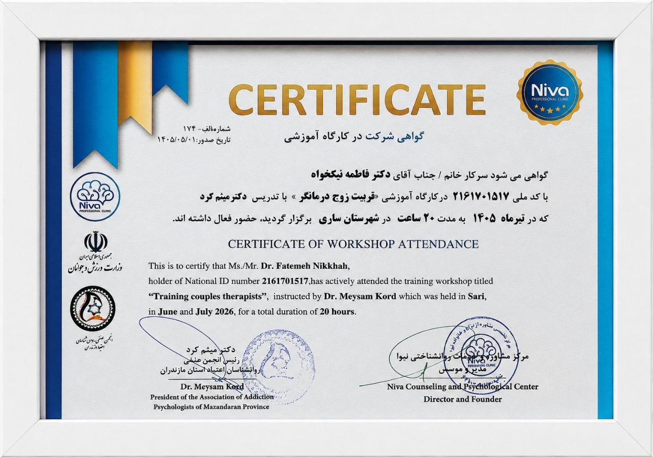 مدرک علمی دکتر فاطمه نیکخواه